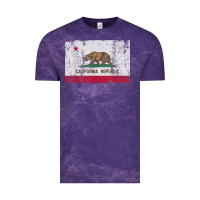 Cloud Purple california flag womens mens heavy distressed vintage gift t shirt Vintage Tee - linhVisuals