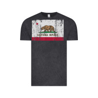 Vintage Black california flag womens mens heavy distressed vintage gift t shirt Vintage Tee - linhVisuals