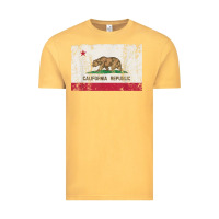 Vintage Mustard california flag womens mens heavy distressed vintage gift t shirt Vintage Tee - linhVisuals