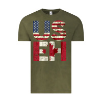 Vintage Olive canada us eh american canadian flag vintage america colors patriotic g Vintage Tee - linhVisuals