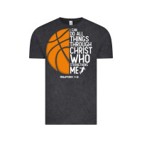 Vintage Black christian basketball i can do all things through christ philippians 41 Vintage Tee - linhVisuals