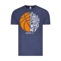 Vintage Denim christian basketball i can do all things through christ philippians 41 Vintage Tee - linhVisuals