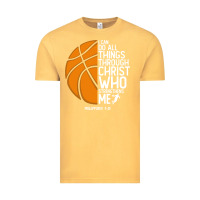Vintage Mustard christian basketball i can do all things through christ philippians 41 Vintage Tee - linhVisuals