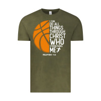 Vintage Olive christian basketball i can do all things through christ philippians 41 Vintage Tee - linhVisuals