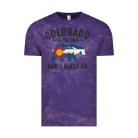 Cloud Purple colorado is calling and i must go state flag with wild bear Vintage Tee - linhVisuals