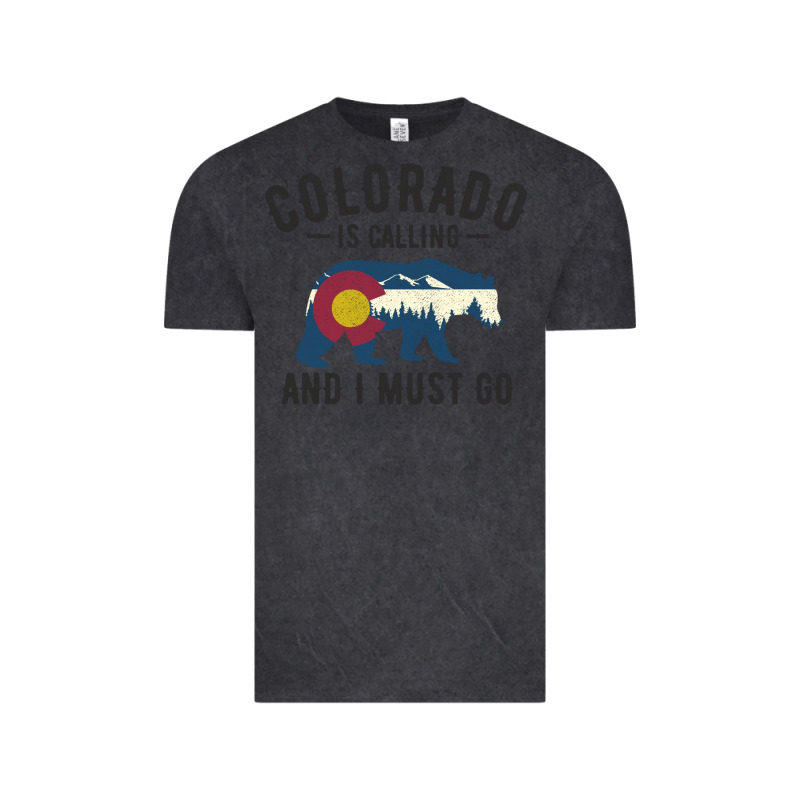 Colorado Is Calling And I Must Go State Flag With Wild Bear Vintage Tee by linhVisuals | Teevron
