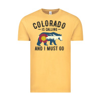 Vintage Mustard colorado is calling and i must go state flag with wild bear Vintage Tee - linhVisuals