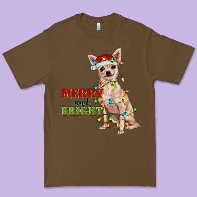 Merry And Bright Chihuahua Premium Tee Designed By Ranaportraitstore