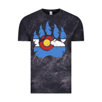 Cloud Black colorado state flag bear paw print pocket place Vintage Tee - linhVisuals