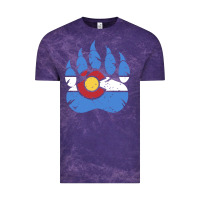 Cloud Purple colorado state flag bear paw print pocket place Vintage Tee - linhVisuals