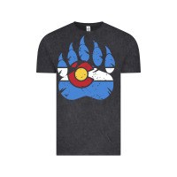 Vintage Black colorado state flag bear paw print pocket place Vintage Tee - linhVisuals