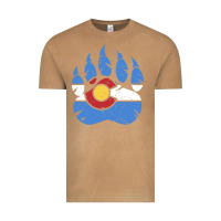 Vintage Camel colorado state flag bear paw print pocket place Vintage Tee - linhVisuals