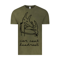 Vintage Olive Car Seat Headrest Vintage Tee - linhVisuals