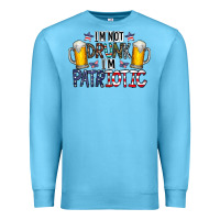 Ocean Blue I'm Not Drunk I'm Patriotic Premium Sweatshirt - CowhideDigitalArt