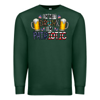 Sports Green I'm Not Drunk I'm Patriotic Premium Sweatshirt - CowhideDigitalArt