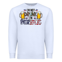 White I'm Not Drunk I'm Patriotic Premium Sweatshirt - CowhideDigitalArt