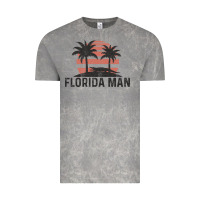 Florida Man State Funny Meme Vintage Palm Trees And Sunset Retro Sun Vintage Tee | Teevron