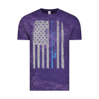 Cloud Purple fishing american flag vintage fishing rod patriotic 4ht of july gift f Vintage Tee - linhVisuals