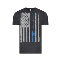 Vintage Black fishing american flag vintage fishing rod patriotic 4ht of july gift f Vintage Tee - linhVisuals