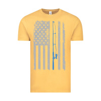 Vintage Mustard fishing american flag vintage fishing rod patriotic 4ht of july gift f Vintage Tee - linhVisuals