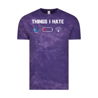 Cloud Purple funny things i hate low battery and wifi connection Vintage Tee - linhVisuals