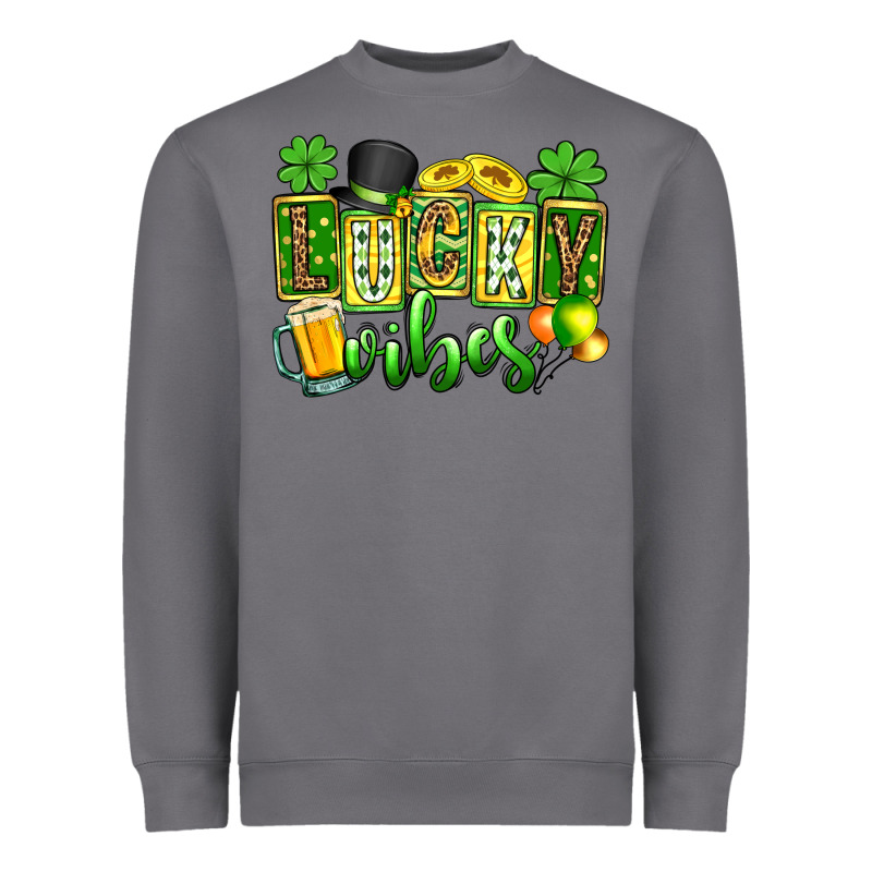St. Patrick's Lucky Vibes Heavyweight Sweatshirt by OliviaCreatesArt | Teevron