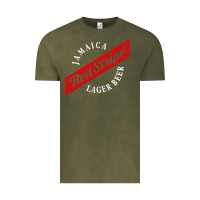 Vintage Olive jamaica red stripe lager beer Vintage Tee - linhVisuals