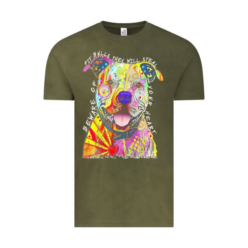Pitbull T  Shirt Beware Of Pitbulls They Will Steal Your Heart T  Shir Vintage Tee by linhVisuals | Teevron
