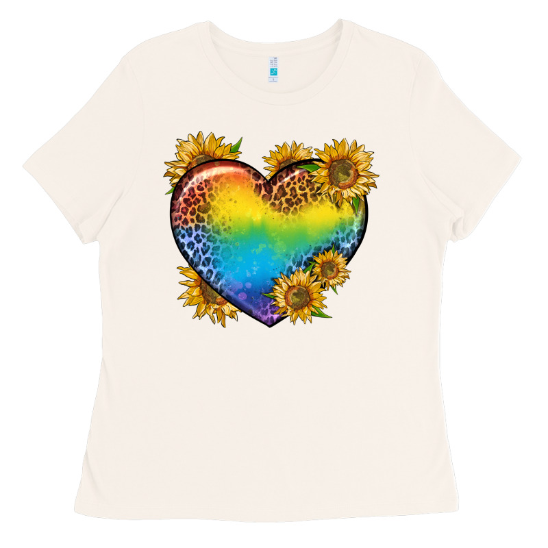 Pride Heart And Sunflower Ladies Tee by BundleAndBundleShop | Teevron