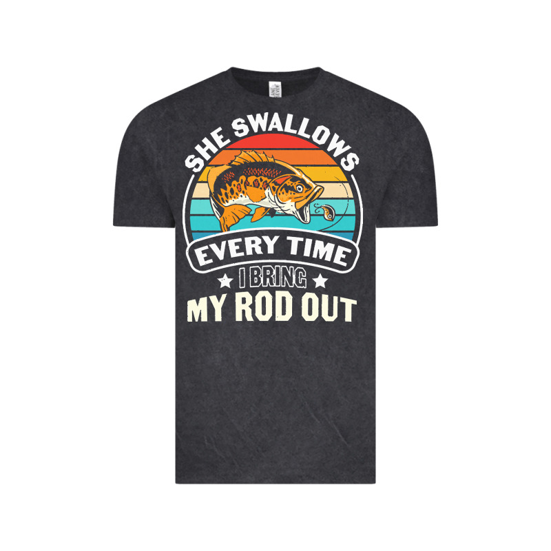 She Swallows Every Time I Bring My Rod T  Shirt She Swallows Every Tim Vintage Tee by linhVisuals | Teevron
