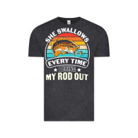 Vintage Black she swallows every time i bring my rod t  shirt she swallows every tim Vintage Tee - linhVisuals