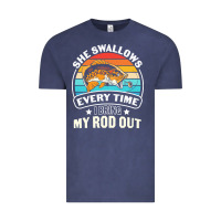 Vintage Denim she swallows every time i bring my rod t  shirt she swallows every tim Vintage Tee - linhVisuals