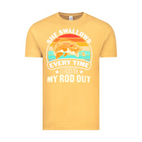 Vintage Mustard she swallows every time i bring my rod t  shirt she swallows every tim Vintage Tee - linhVisuals