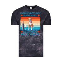 Cloud Black boxer t  shirt a woman cannot survive on wine alone she also needs box Vintage Tee - linhVisuals