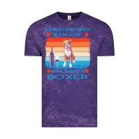 Cloud Purple boxer t  shirt a woman cannot survive on wine alone she also needs box Vintage Tee - linhVisuals