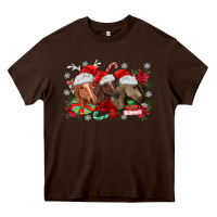 Chocolate Brown christmas horses Heavy Core Tee - MaliasSmallBusiness