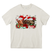 Cream christmas horses Heavy Core Tee - MaliasSmallBusiness