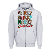 Heather Grey Merry Christmas Zipper Hoodie - FaDigitalArtStudio