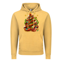 Vintage Mustard Christmas Feliz Navidad sombrero tree Vintage Hoodie - NancyCooperArtShop