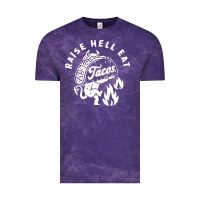 Cloud Purple Raise Hell Eat white Vintage Tee - linhVisuals