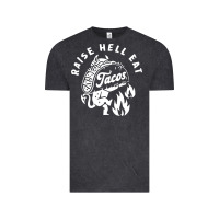 Vintage Black Raise Hell Eat white Vintage Tee - linhVisuals