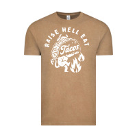 Vintage Coffee Raise Hell Eat white Vintage Tee - linhVisuals