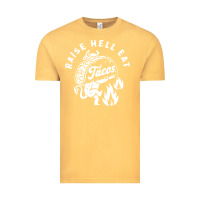 Vintage Mustard Raise Hell Eat white Vintage Tee - linhVisuals