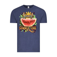 Vintage Denim sweet summer time watermelon Vintage Tee - NancyCooperArtShop