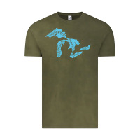 Vintage Olive great lakes of michigan Vintage Tee - linhVisuals