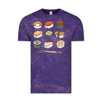 Cloud Purple happy sushi kawaii anime japanese food lover funny illustration gift Vintage Tee - linhVisuals