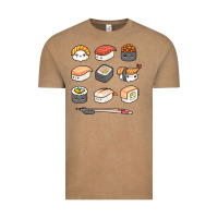 Happy Sushi Kawaii Anime Japanese Food Lover Funny Illustration Gift Vintage Tee | Teevron