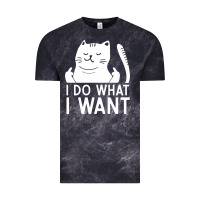 Cloud Black i do what i want cat giving a finger funny middle finger rude graphic Vintage Tee - linhVisuals