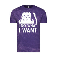 Cloud Purple i do what i want cat giving a finger funny middle finger rude graphic Vintage Tee - linhVisuals
