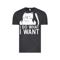 I Do What I Want Cat Giving A Finger Funny Middle Finger Rude Graphic Vintage Tee | Teevron